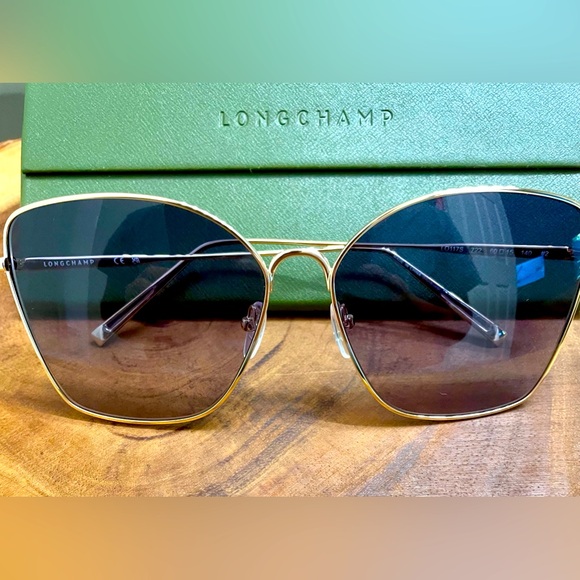 Longchamp Women\'s Gold and Black Sunglasses main image 6
